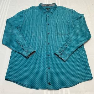 Cody James Western Regular Fit Teal Blue Button Down Mens Shirt size XL